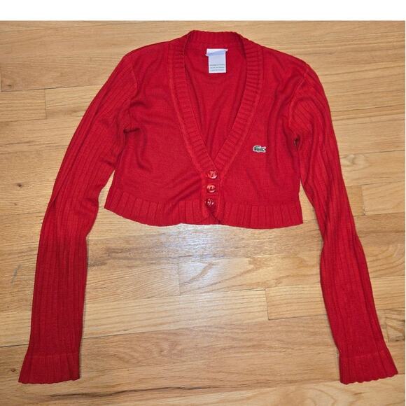 Lacoste cropped sweater sz 7 - Picture 1 of 5